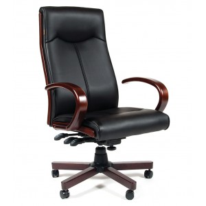 Офисное кресло Chairman 411 экопремиум, с деревянными элементами N